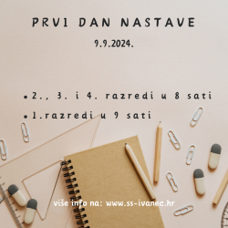 Prvi dan nastave u školskoj godini 2024./2025.
