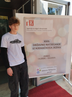 Ares Grubač sudjelovao na državnom Natjecanju iz njemačkoga jezika