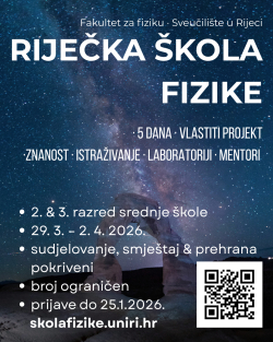 Poziv učenicima na Petu Riječku &scaron;kolu fizike
