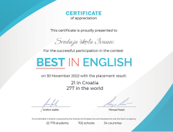 Best in English rezultati