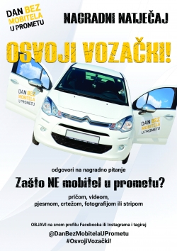 Dan bez mobitela u prometu - Nagradni natječaj - OSVOJI VOZAČKI!