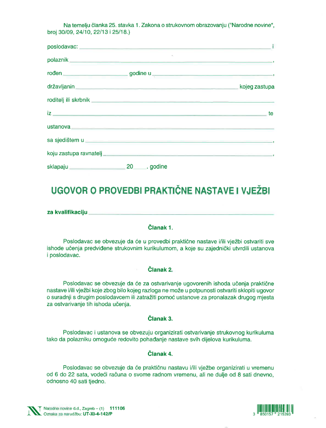 ugovor prazni
